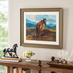 PioneerHome™ Frank Tenney Johnson "An Idle Dreamer" Framed Western Wall Art Print, Cowboy and - PioneerHome™