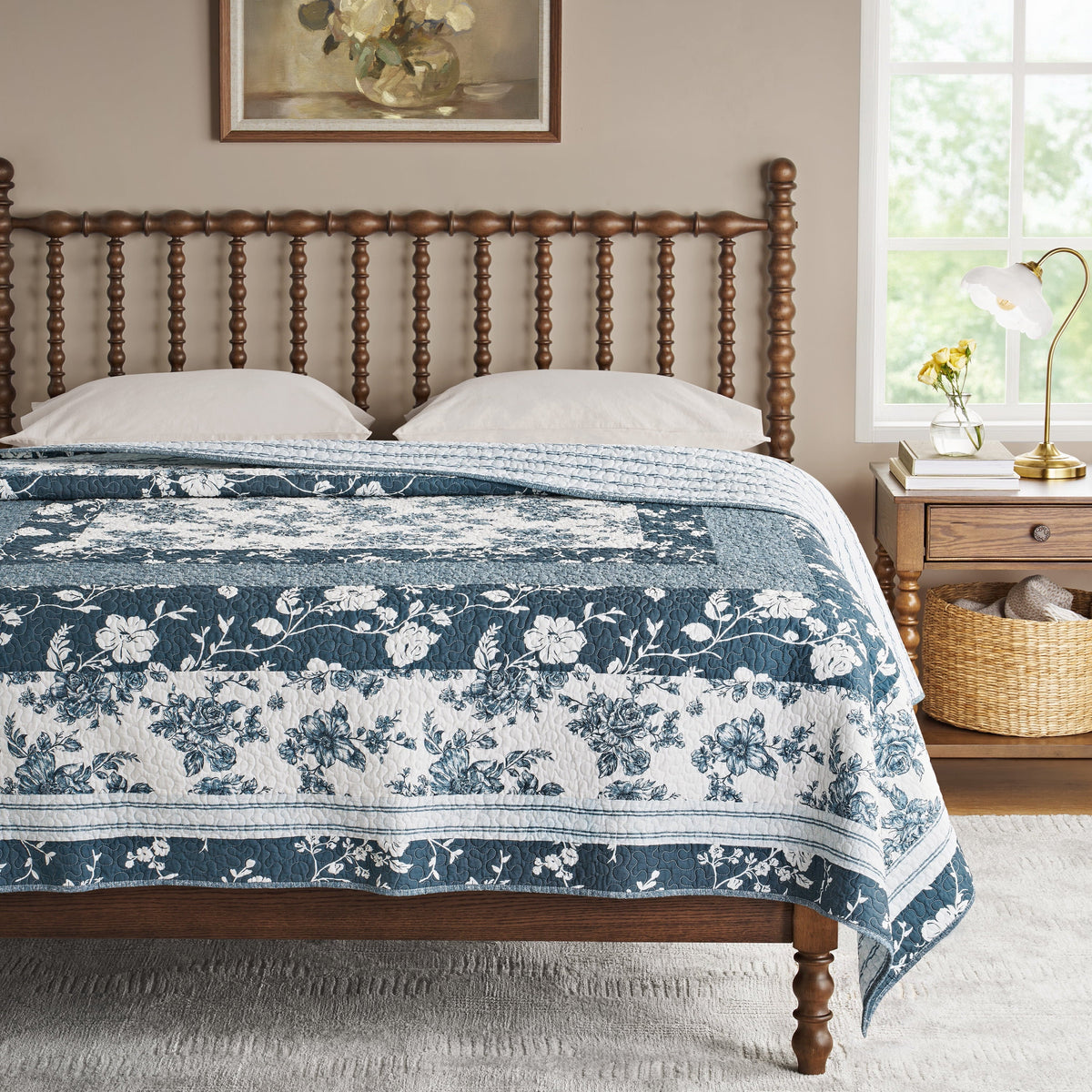 PioneerHome™ Avery Cotton Patchwork Quilt, Full/Queen, Blue Dust Bedding - PioneerHome™