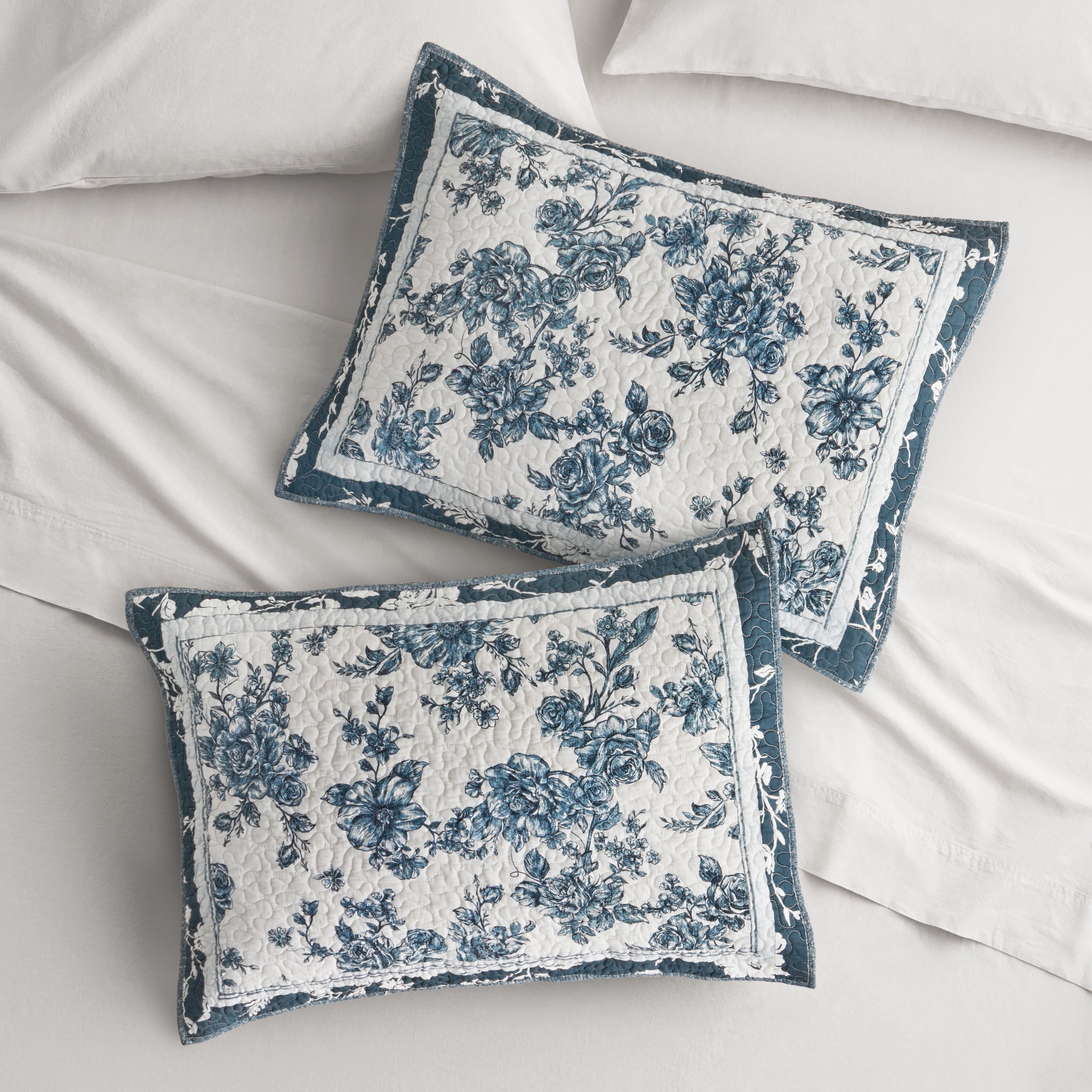PioneerHome™ Agatha Floral Gauze Pillow Sham, Standard, Blue Dust, 2 Pack - Cozy Cottage - PioneerHome™