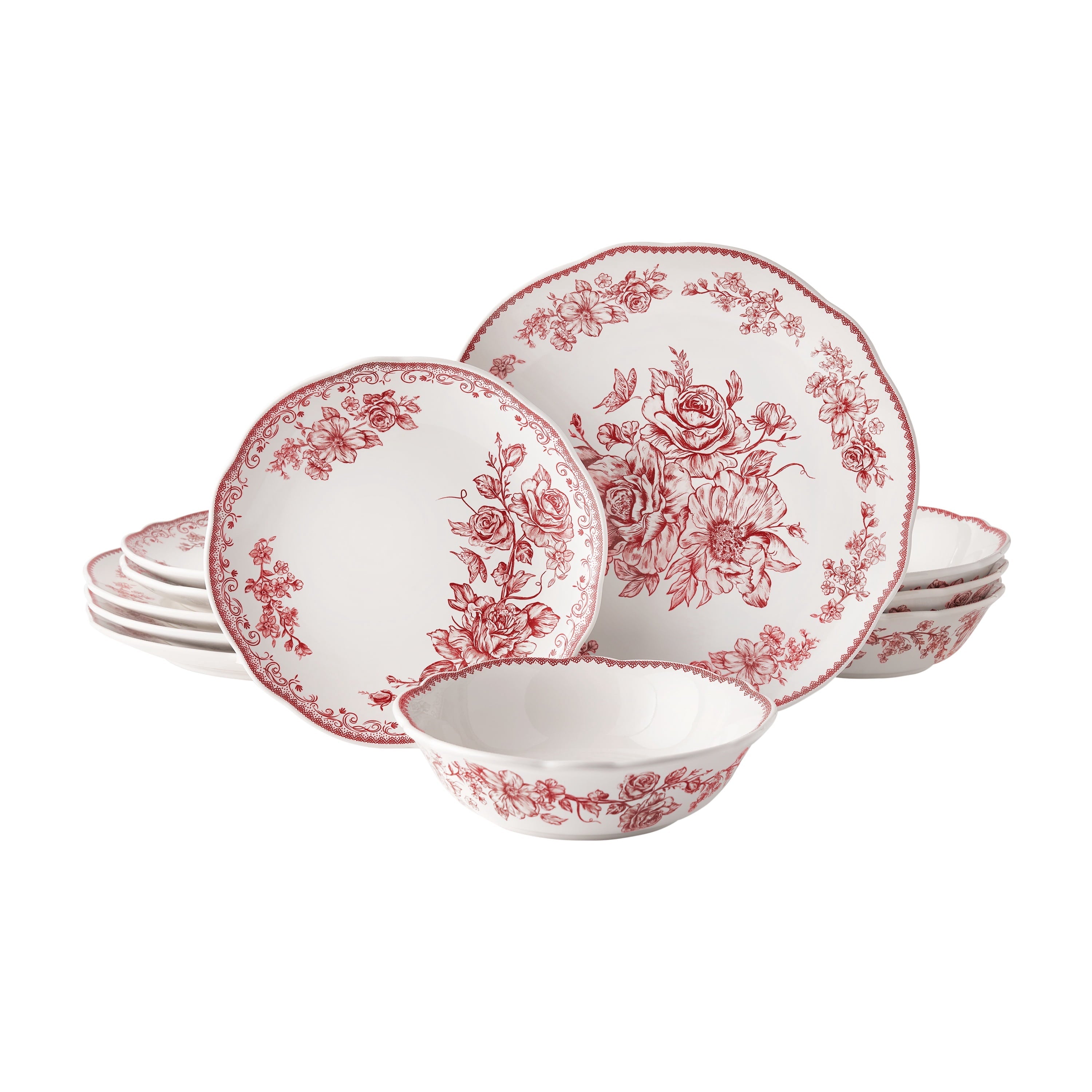 PioneerHome™ Agatha 12-Piece Stoneware Dinnerware Set, Blue - PioneerHome™