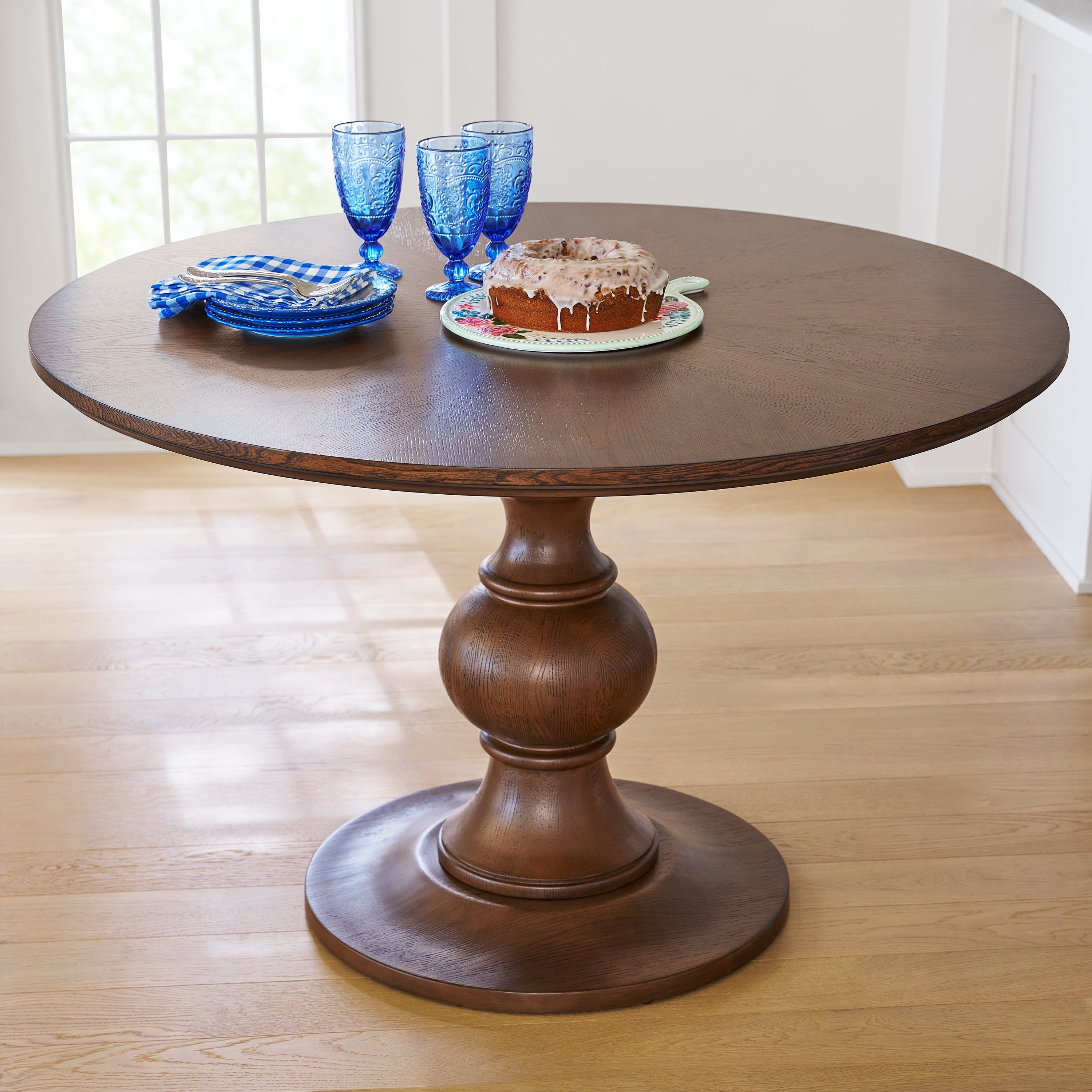 PioneerHome™ Callie Round Dining Table, Heirloom Brown Finish - PioneerHome™