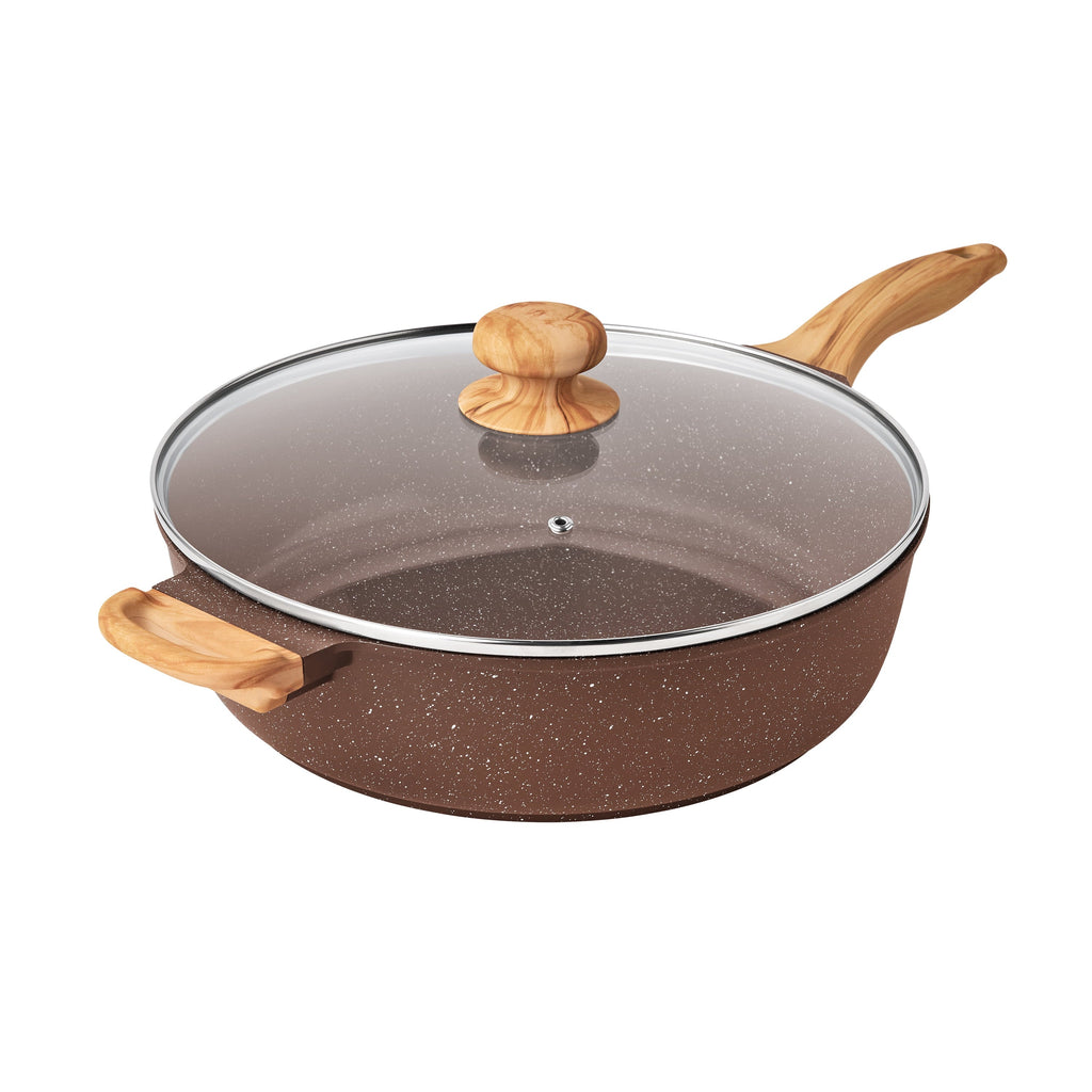 PioneerHome™ Prairie Signature 6-Quart Cast Aluminum Jumbo Cooker Saute Pan, Charcoal Speckle - Farmhouse - PioneerHome™