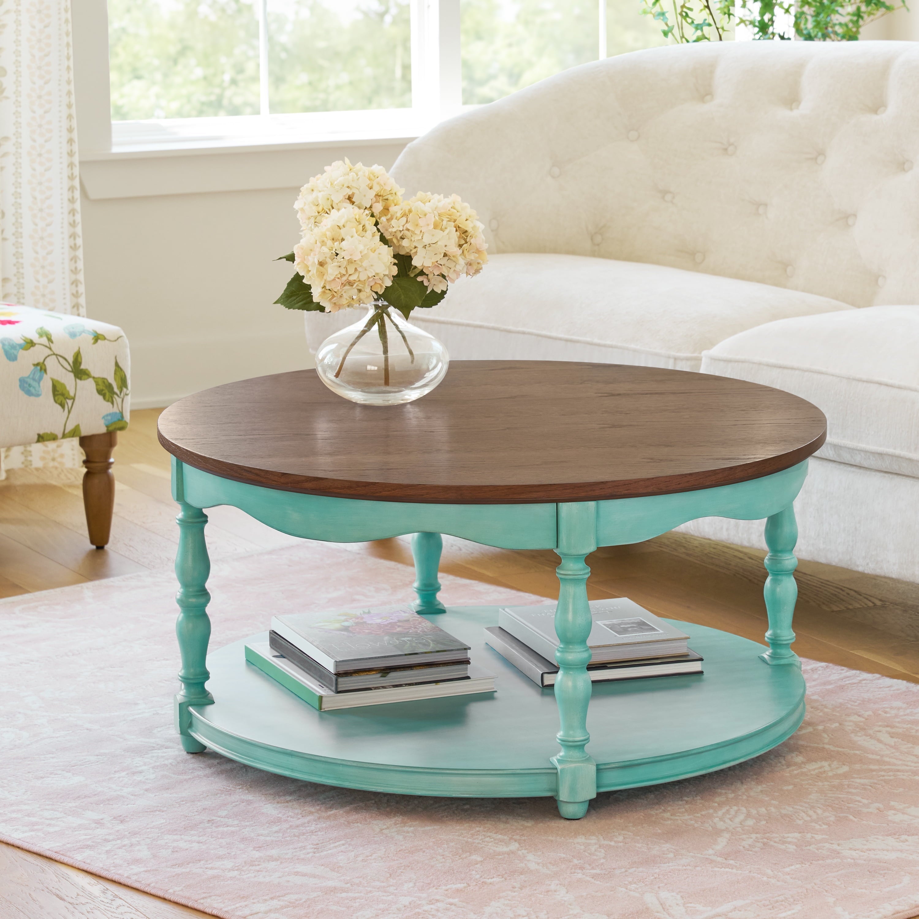 PioneerHome™ Helen Round Coffee Table, Heirloom Brown - PioneerHome™