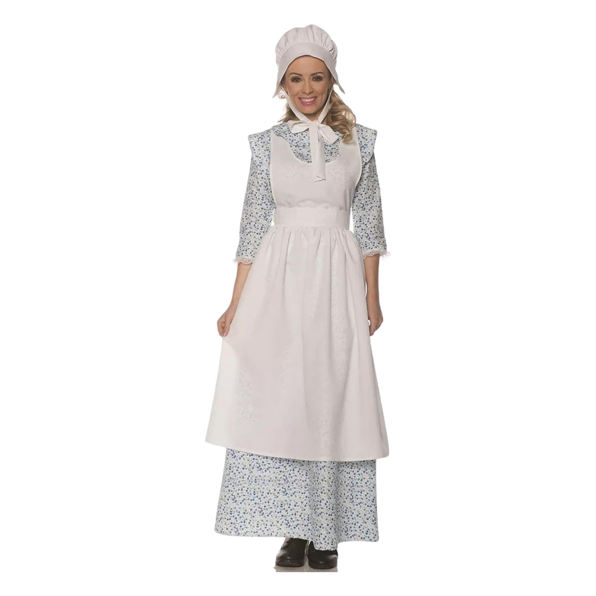 PioneerHome™ Pioneer Womens Costume with Apron and Bonnet | Large Female - PioneerHome™