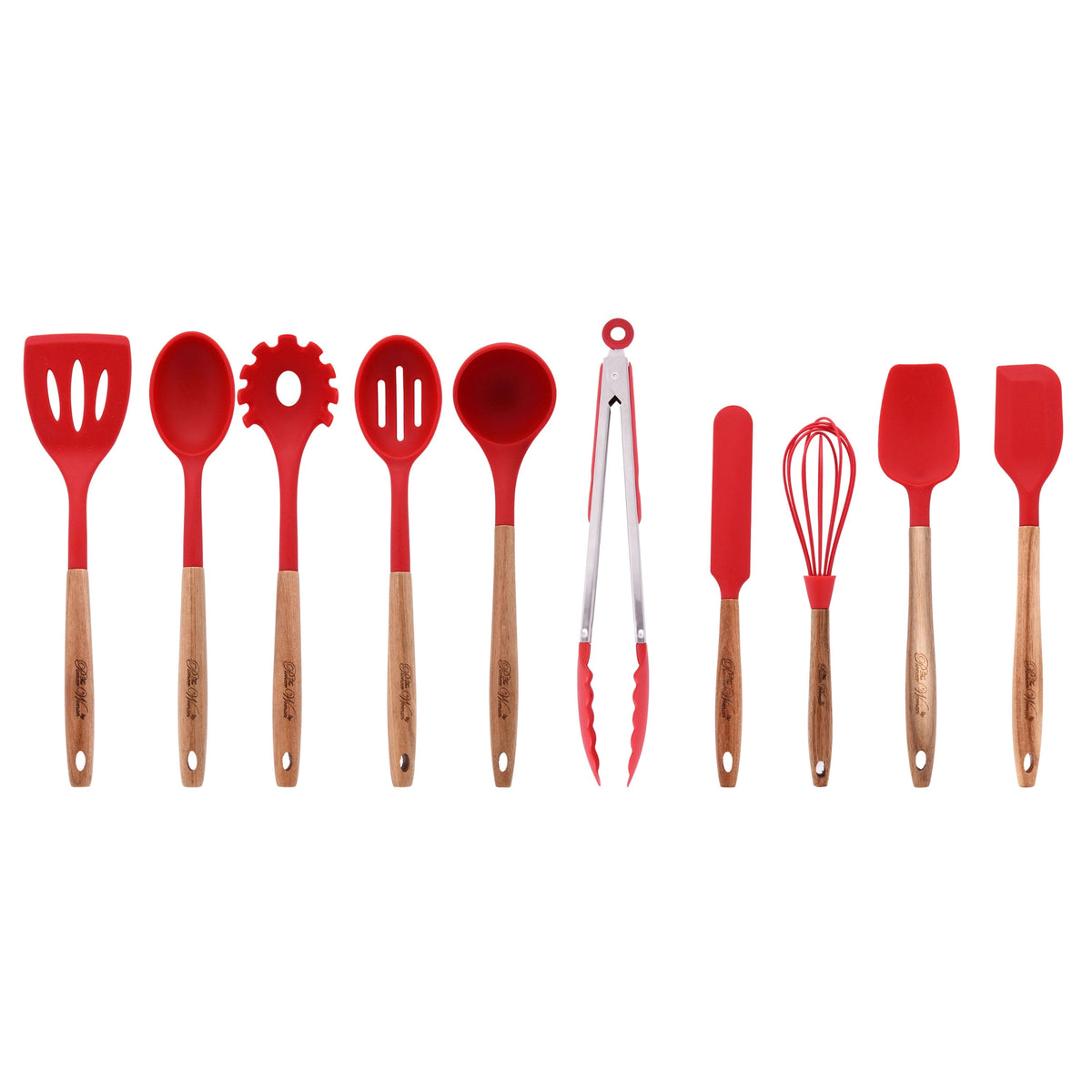 PioneerHome™ 10-Piece Silicone and Acacia Wood Handle Cooking Utensils Set, Blue - PioneerHome™