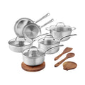 PioneerHome™ 14-Piece Stainless Steel Cookware Set, Cooking Pots and Pans Set with Kitchen Utensils - PioneerHome™