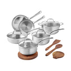 PioneerHome™ 14-Piece Stainless Steel Cookware Set, Cooking Pots and Pans Set with Kitchen Utensils - PioneerHome™