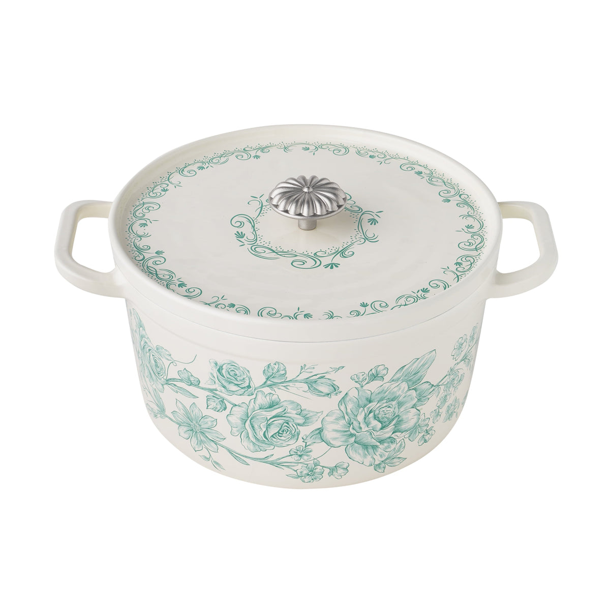 PioneerHome™ 5-Quart Enamel Cast Iron Dutch Oven with Lid, Dark Green - Rustic Home - PioneerHome™