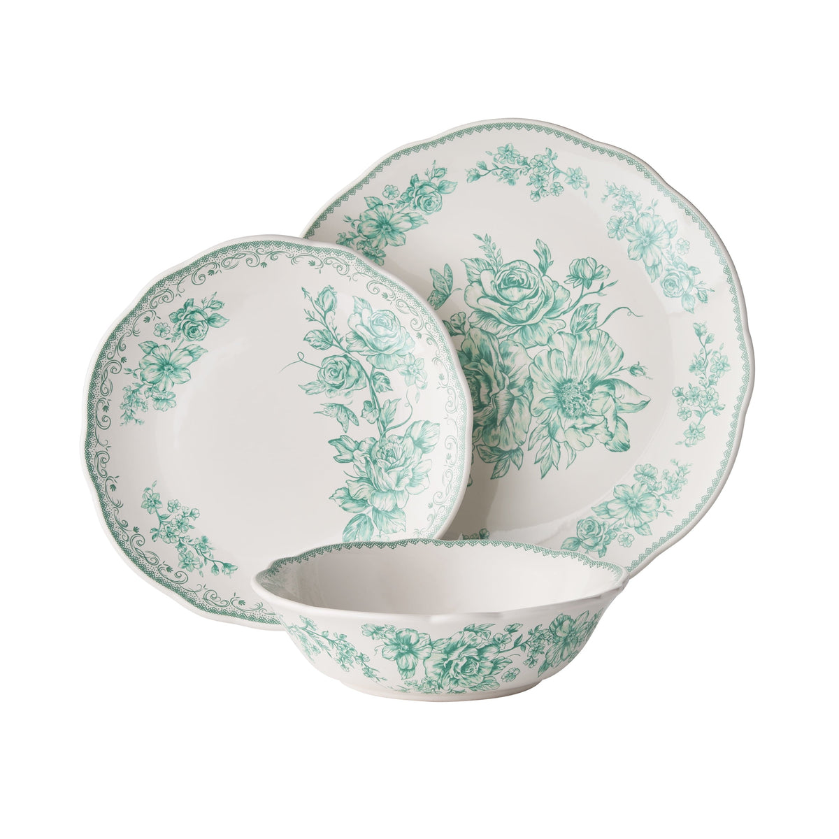 PioneerHome™ Agatha 12-Piece Stoneware Dinnerware Set, Blue - PioneerHome™