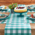 PioneerHome™ Charming Check Placemat, Table Runner, Napkin, and Napkin Ring Set, 13 Piece, Teal - PioneerHome™
