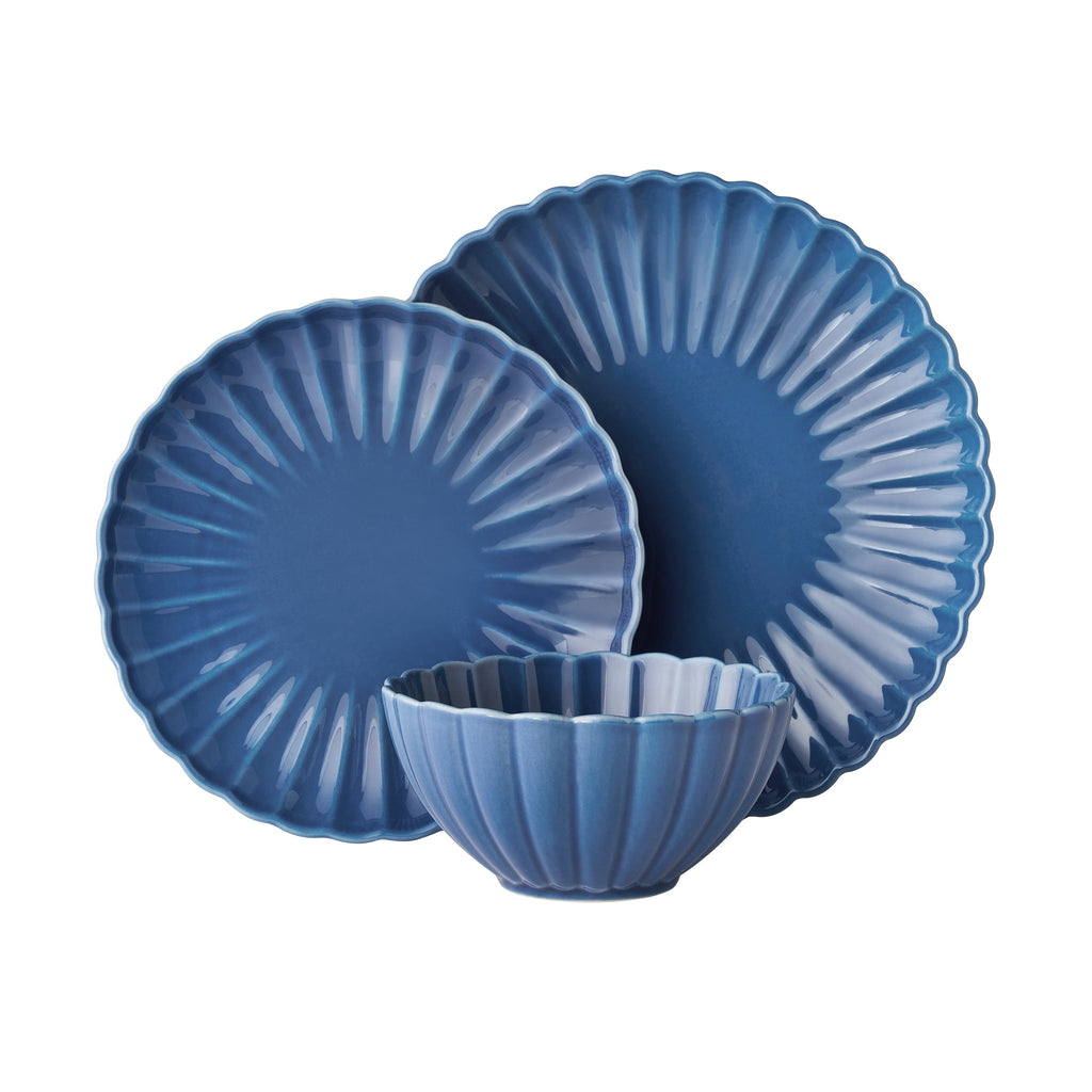 PioneerHome™ Colette 12-Piece Stoneware Dinnerware Set, Blue - PioneerHome™