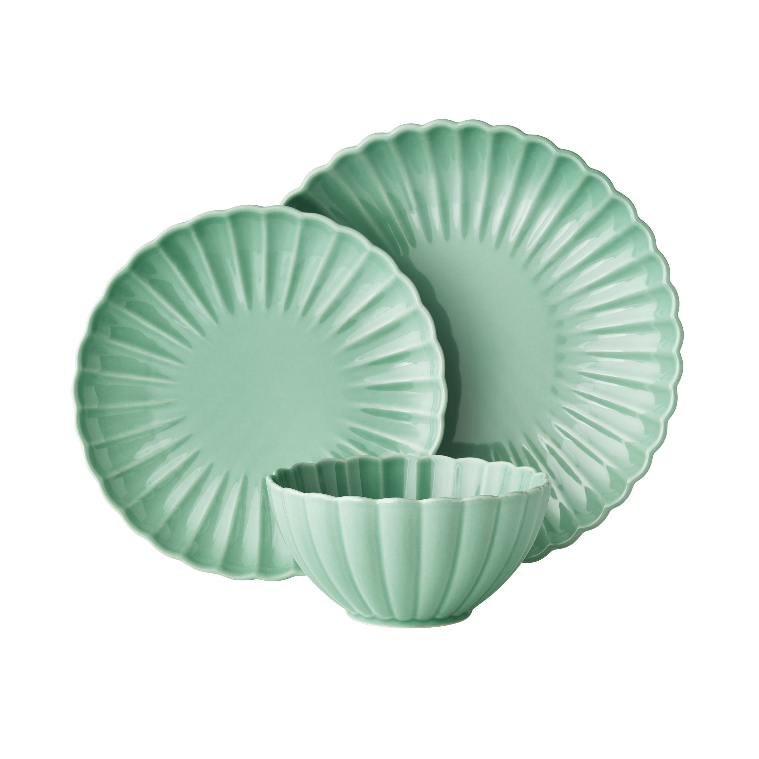 PioneerHome™ Colette 12-Piece Stoneware Dinnerware Set, Blue - PioneerHome™