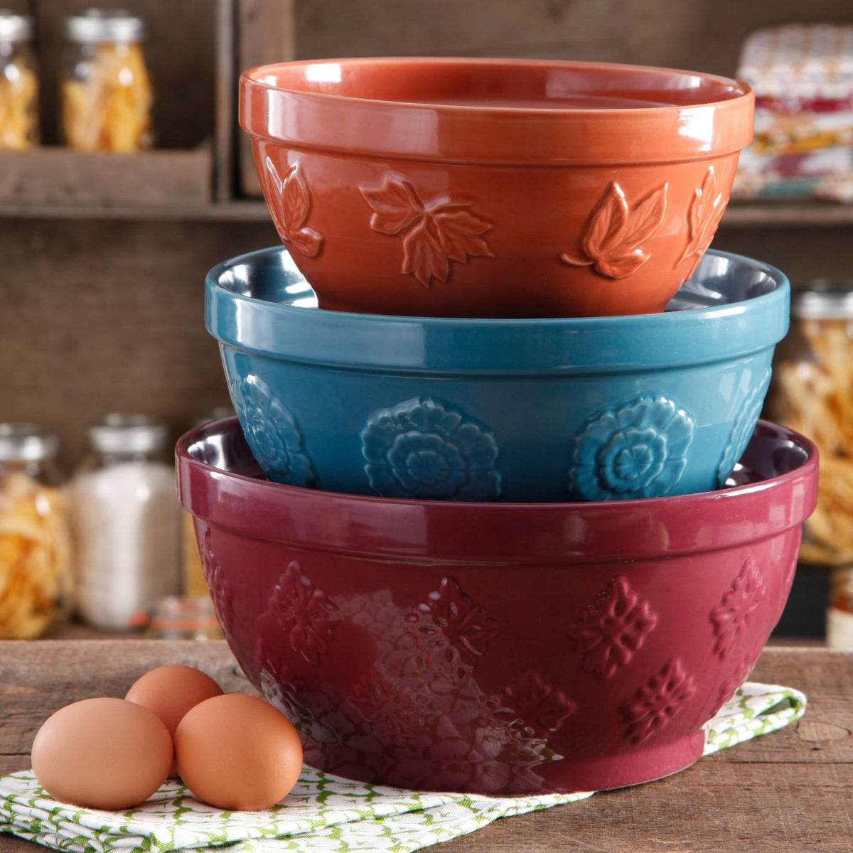 PioneerHome™ Cornucopia Ceramic Mixing Bowl Set, 3 Piece - PioneerHome™