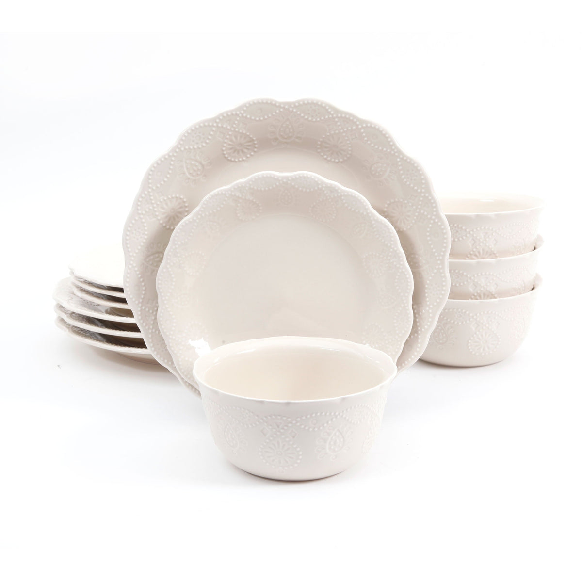 PioneerHome™ Cowgirl Lace 12-Piece Dinnerware Set, Red - PioneerHome™