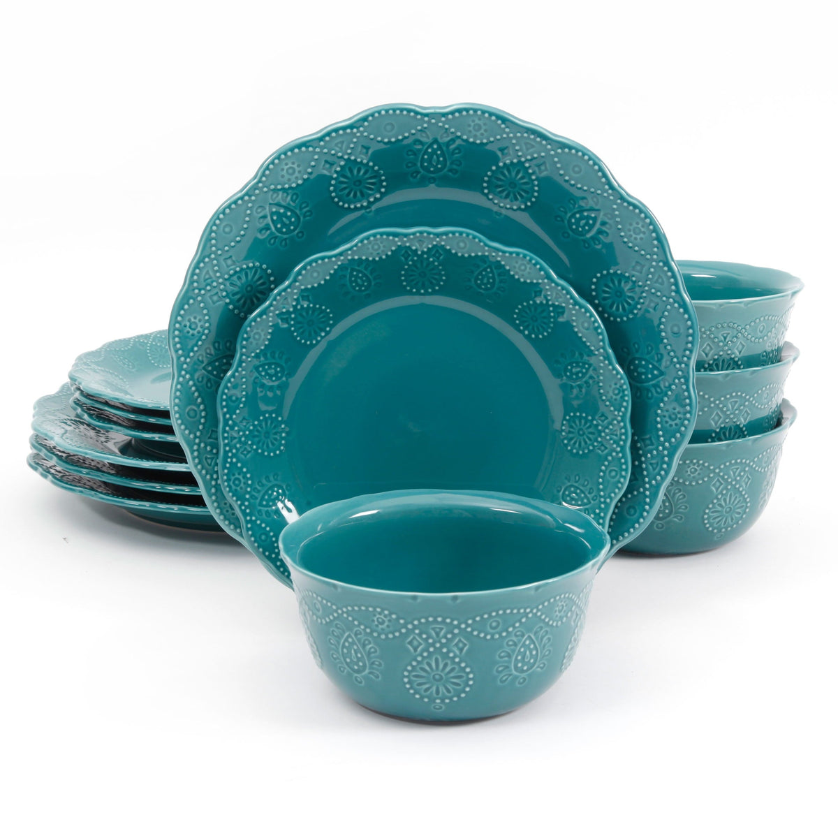 PioneerHome™ Cowgirl Lace 12-Piece Dinnerware Set, Red - PioneerHome™