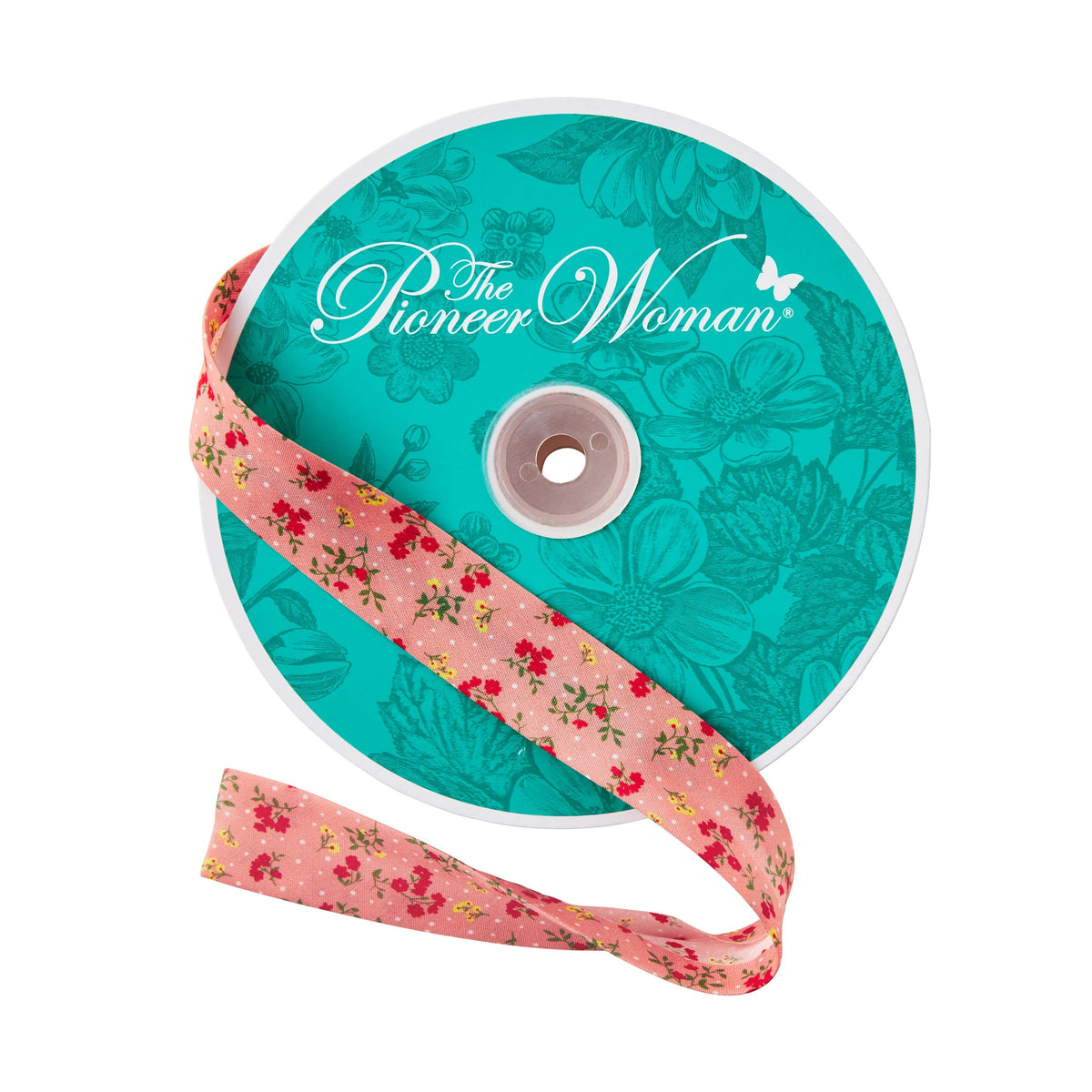 PioneerHome™ Vintage Floral White Double Fold Cotton Bias Tape Ribbon, 7/8" x 25 Yards - PioneerHome™