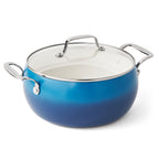 PioneerHome™ Harlow 7.5 Qt Ceramic Non-Stick Stock Pot with Lid, Denim Blue - Farmhouse - PioneerHome™
