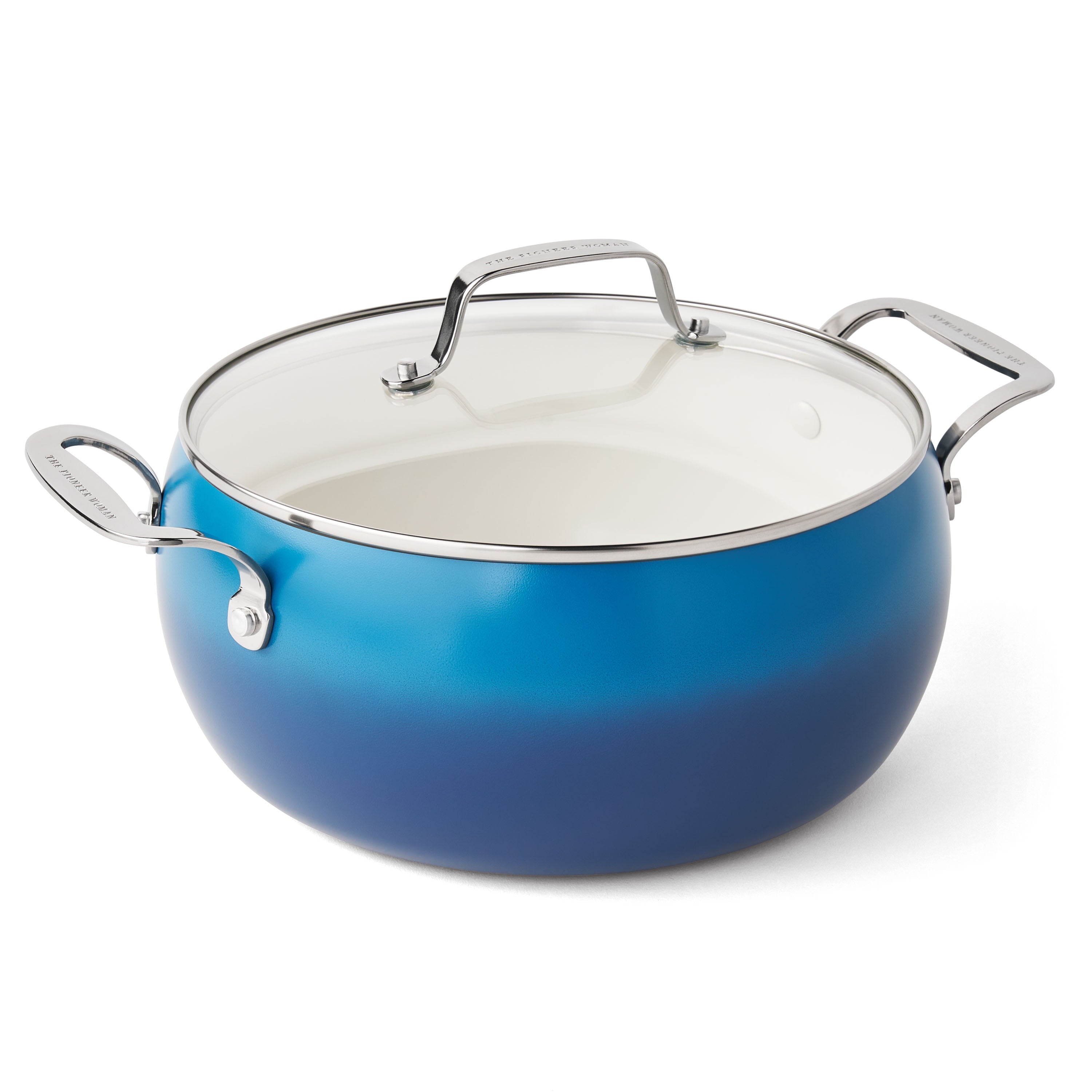 PioneerHome™ Harlow 7.5 Qt Ceramic Non-Stick Stock Pot with Lid, Denim Blue - Farmhouse - PioneerHome™