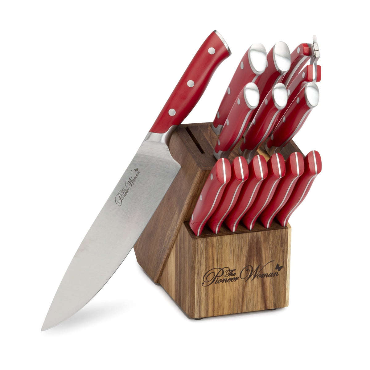 PioneerHome™ Pioneer Signature 14-Piece Stainless Steel Knife Block Set, Gray - PioneerHome™