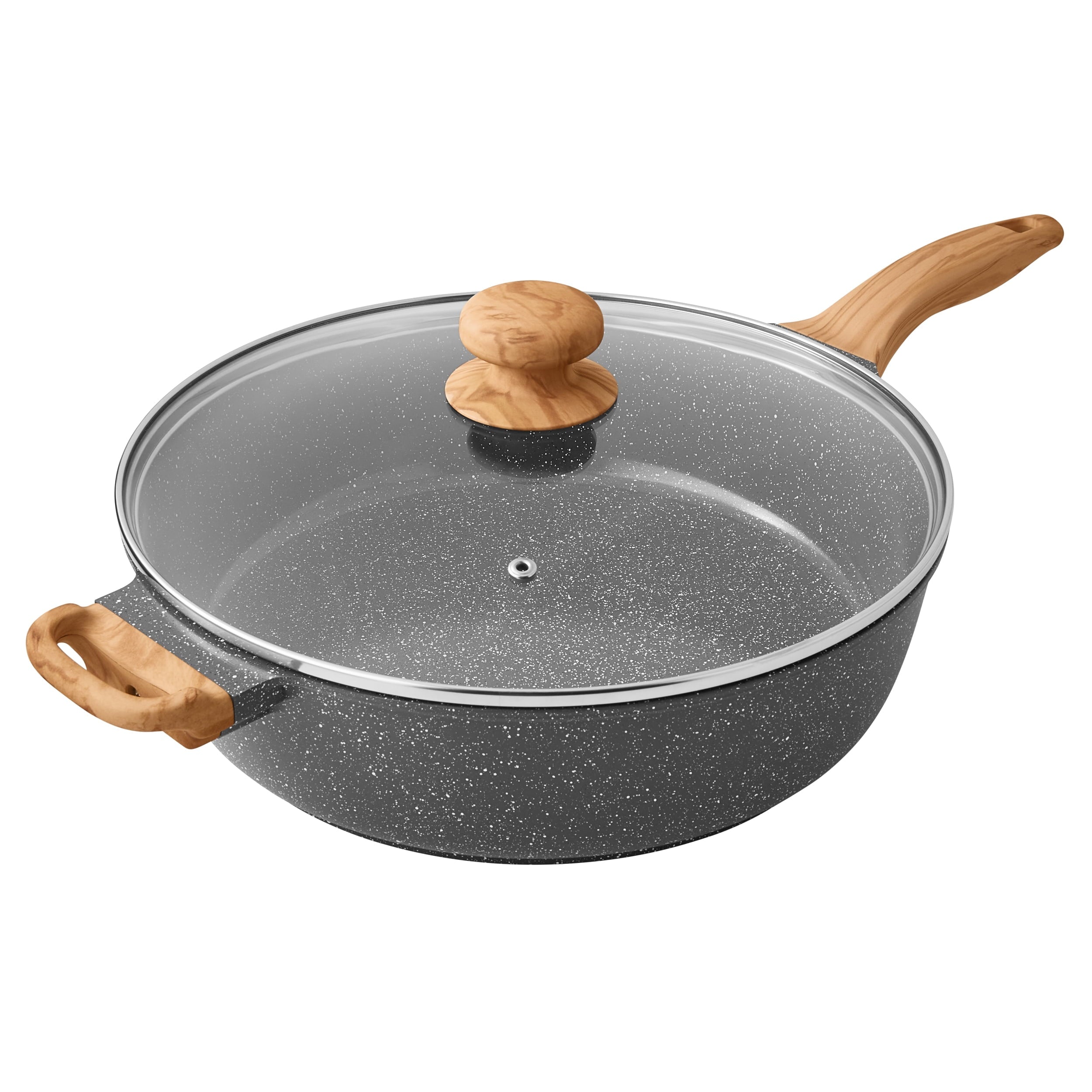 PioneerHome™ Prairie Signature 6-Quart Cast Aluminum Jumbo Cooker Saute Pan, Charcoal Speckle - Farmhouse - PioneerHome™
