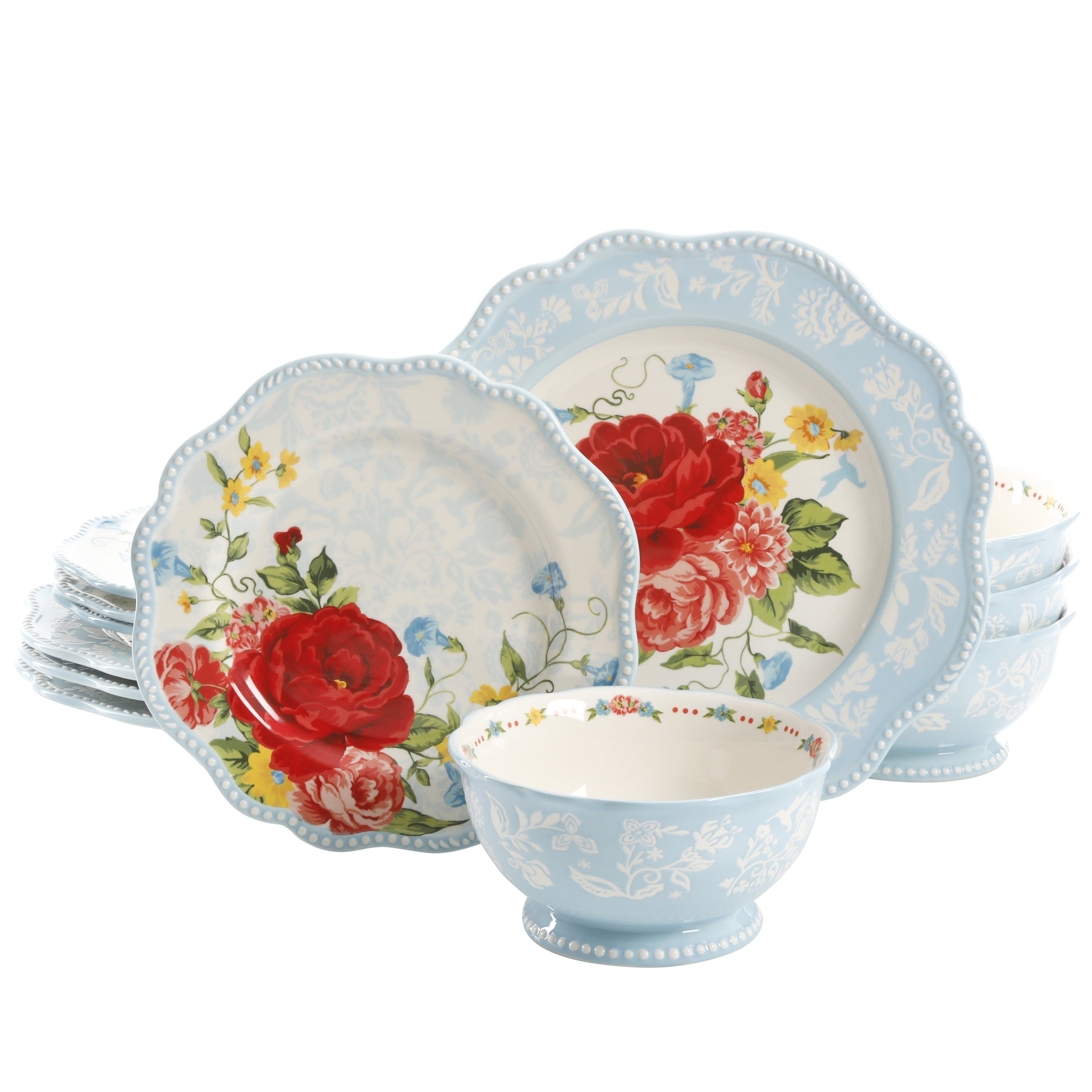 PioneerHome™ Sweet Rose 12-Piece Dinnerware Set - PioneerHome™