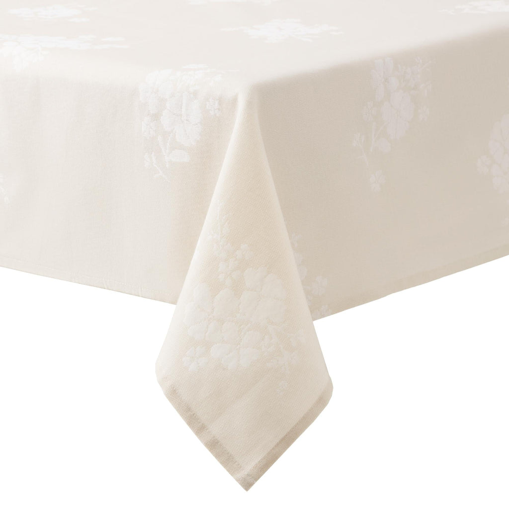 PioneerHome™ Tonal Floral Jacquard Woven Fabric Tablecloth, Light Taupe, 60"W x 102"L - PioneerHome™
