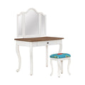 PioneerHome™ Vanity Set and Stool with Tri-Fold Mirror and Made With Solid Wood Frame, - PioneerHome™