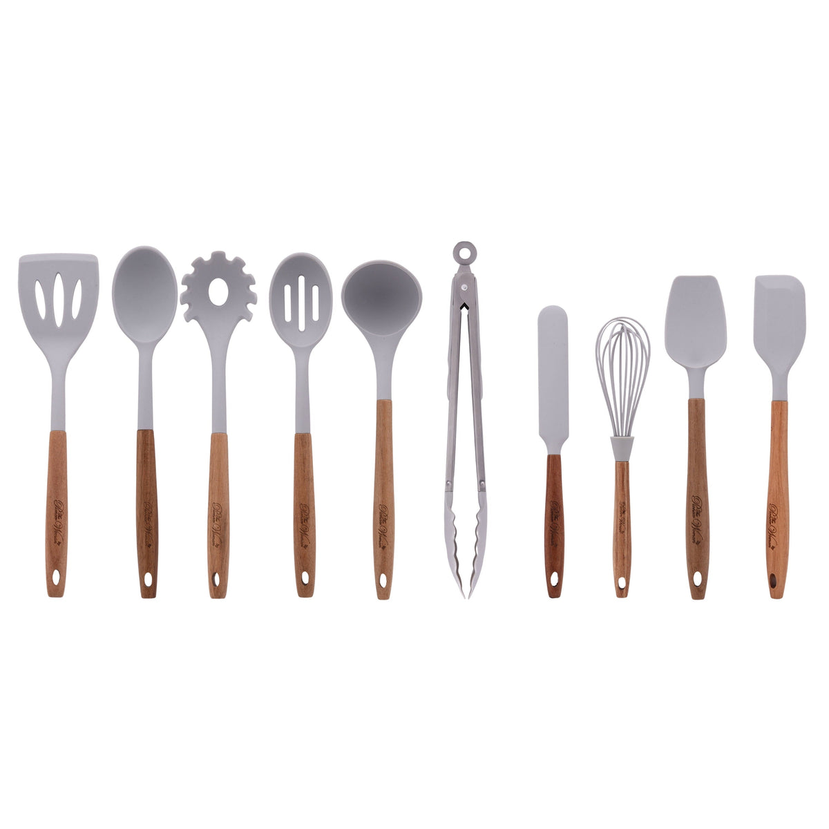PioneerHome™ 10-Piece Silicone and Acacia Wood Handle Cooking Utensils Set, Blue - PioneerHome™