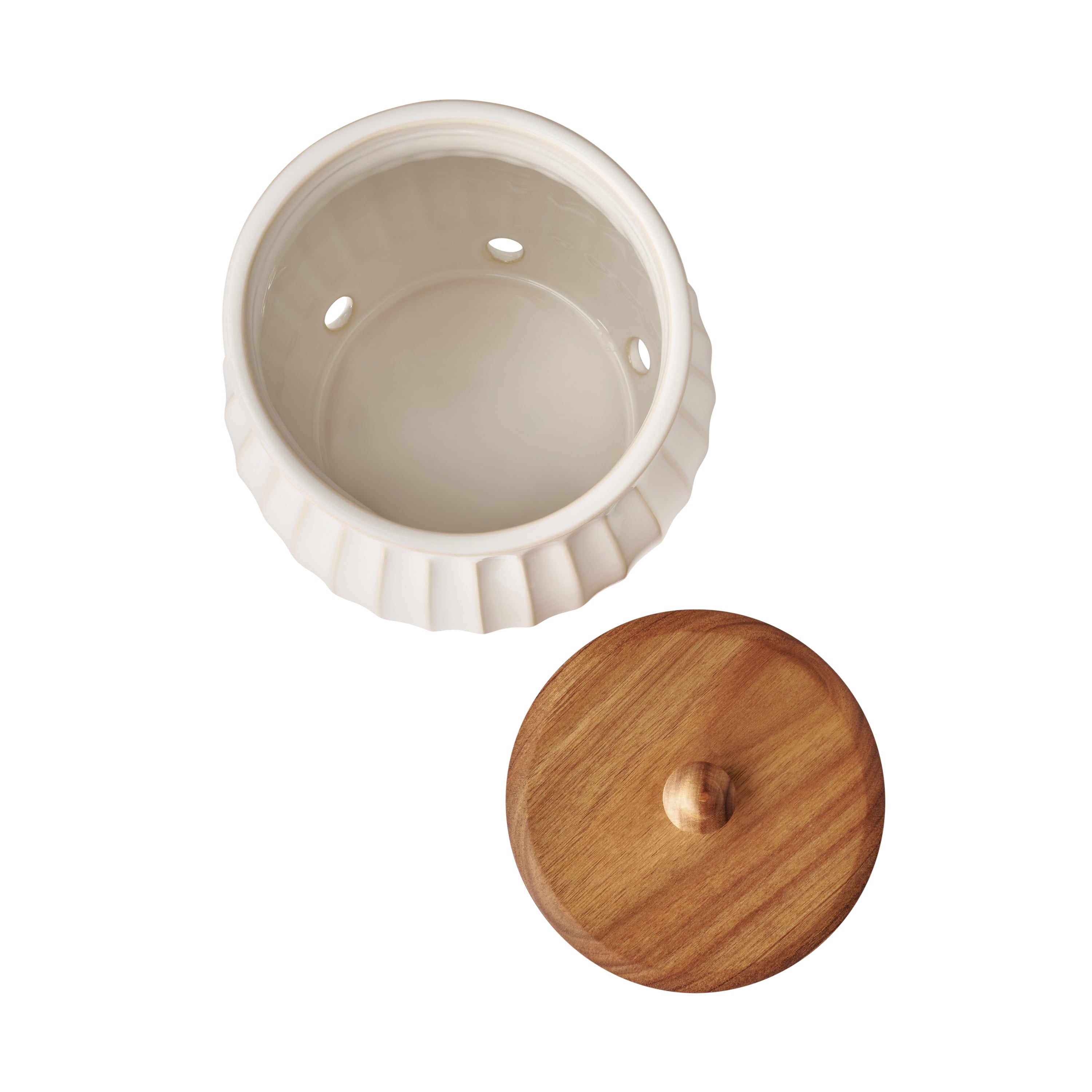 PioneerHome™ Colette Stoneware Potato Keeper, White - PioneerHome™