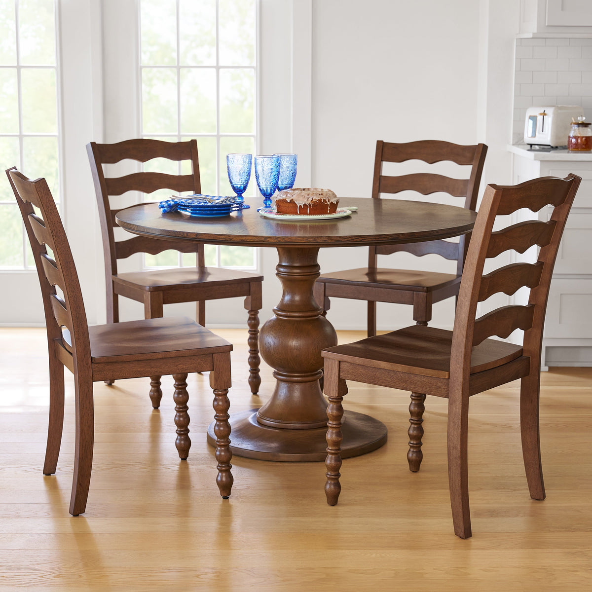 PioneerHome™ Callie Round Dining Table, Heirloom Brown Finish - PioneerHome™