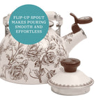 PioneerHome™ 2.0-Quart Enamel on Steel Agatha Tea Kettle, Brown - PioneerHome™