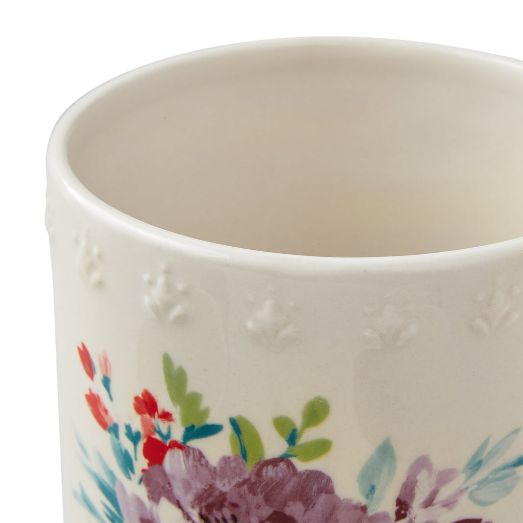 PioneerHome™ Sweet Rose 7-Piece Stoneware Stemless Wine Glasses Set with Chiller - PioneerHome™