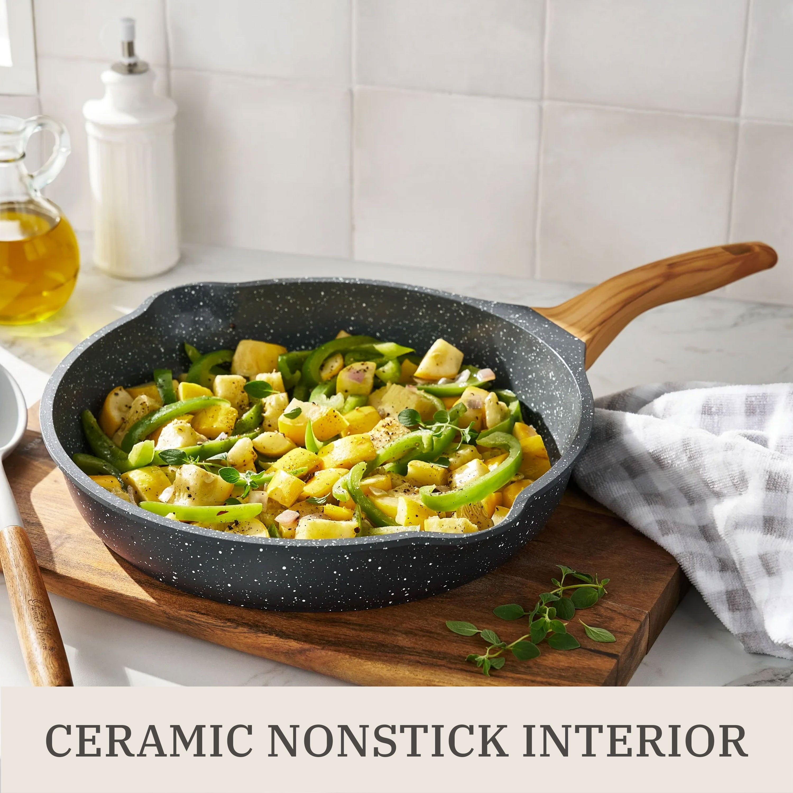PioneerHome™ Prairie Signature 14-Piece Cast Aluminum Cookware Set, Charcoal - PioneerHome™