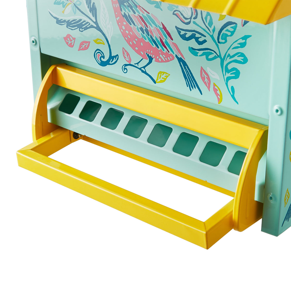 PioneerHome™ Bird Ogee Metal Squirrel Proof Hopper Bird Feeder 5.5QT , Teal Yellow - PioneerHome™