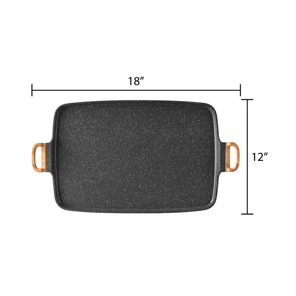 PioneerHome™ Prairie Signature Cast Aluminum Double Griddle, Charcoal Speckle - PioneerHome™