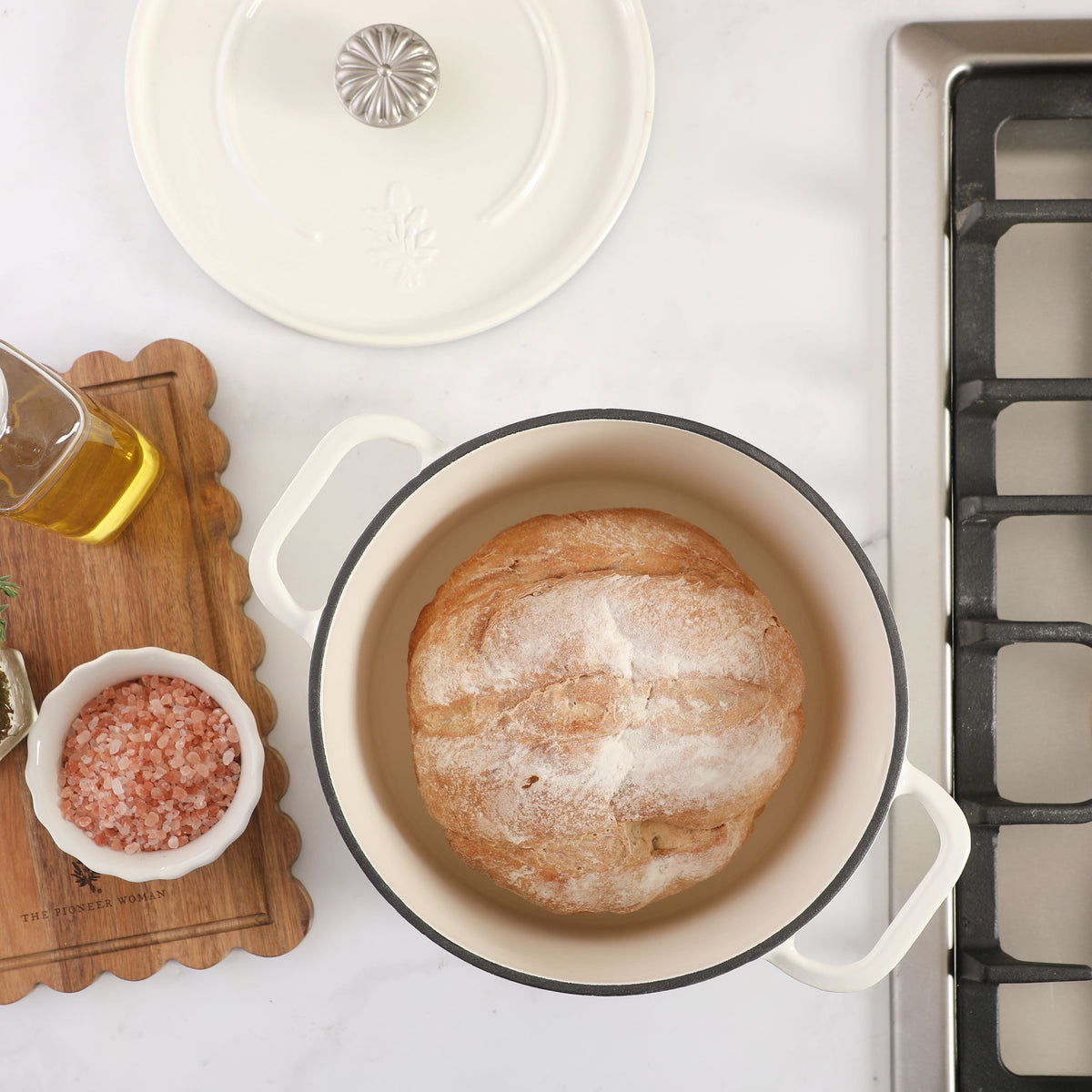 PioneerHome™ 5-Quart Enameled Cast Iron Dutch Oven with Lid, Linen - PioneerHome™