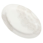 PioneerHome™ Vintage Lace 20-inch Stoneware Oval Serving Tray Platter, White - PioneerHome™