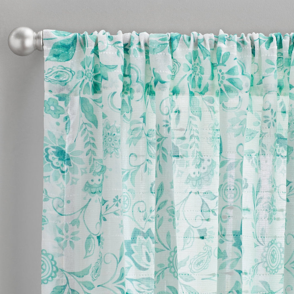 PioneerHome™ Maize Sheer Curtain Panel, Teal, 1 Panel, 50"W x 84"L - PioneerHome™