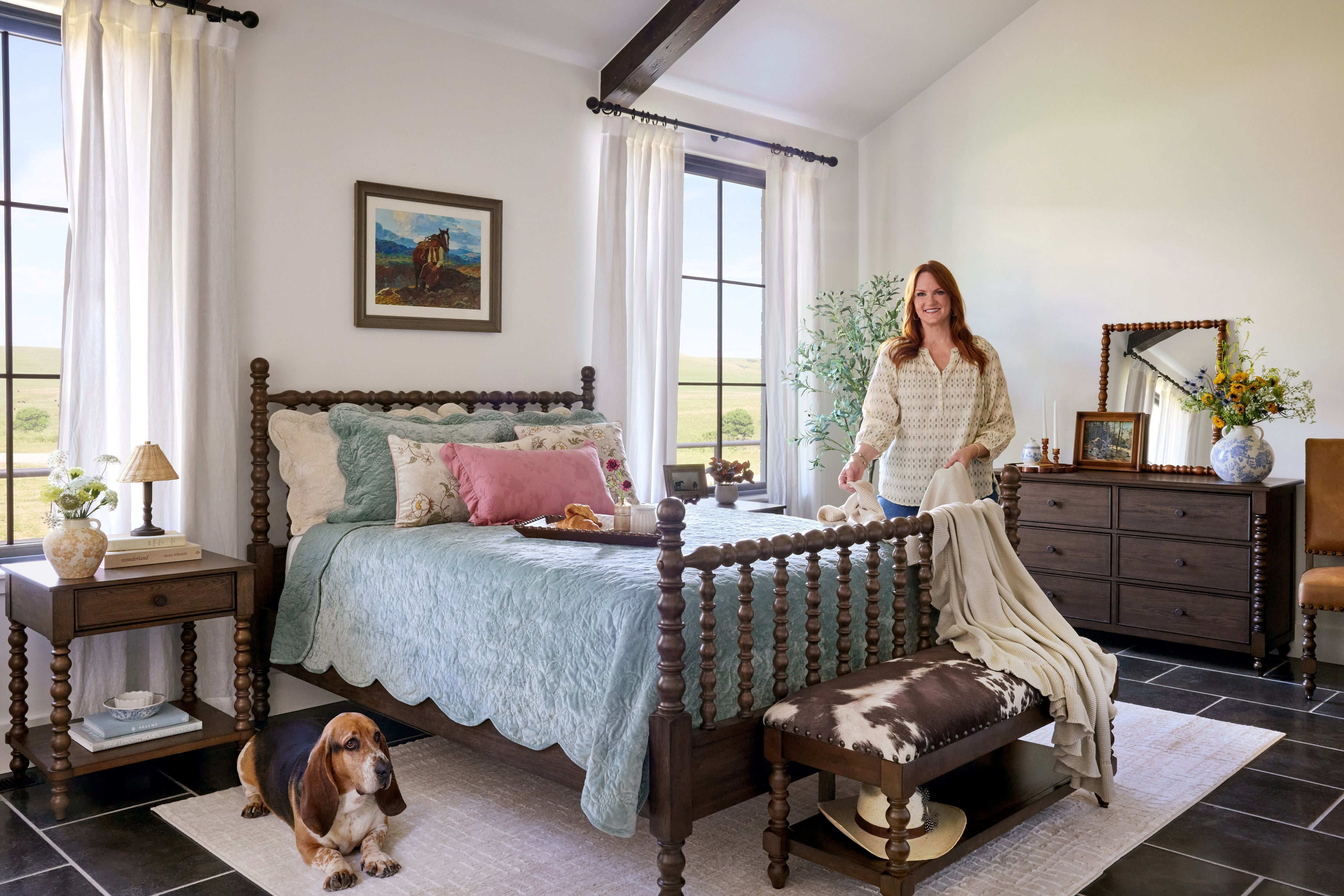 PioneerHome™ Eloise Floral Velvet Quilt, Full/Queen, Blue Dust Bedding - PioneerHome™