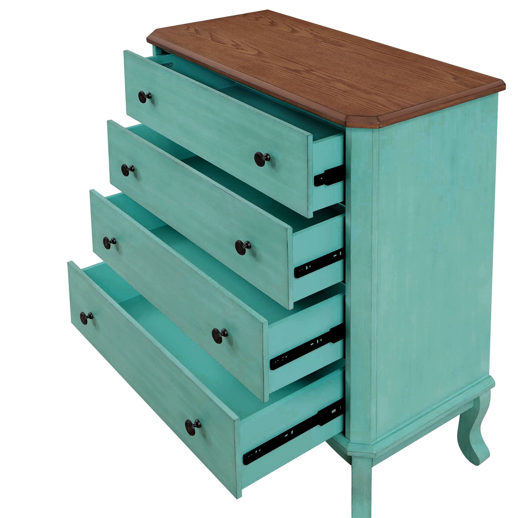PioneerHome™ 4-Drawer Dresser Made With Solid Wood Frame, Teal - PioneerHome™