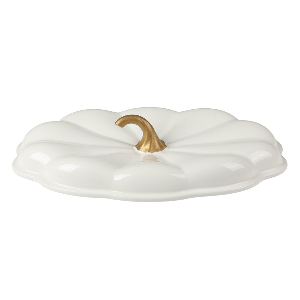 PioneerHome™ 3-Quart Oval Pumpkin Stoneware Baker with Lid, Linen - PioneerHome™
