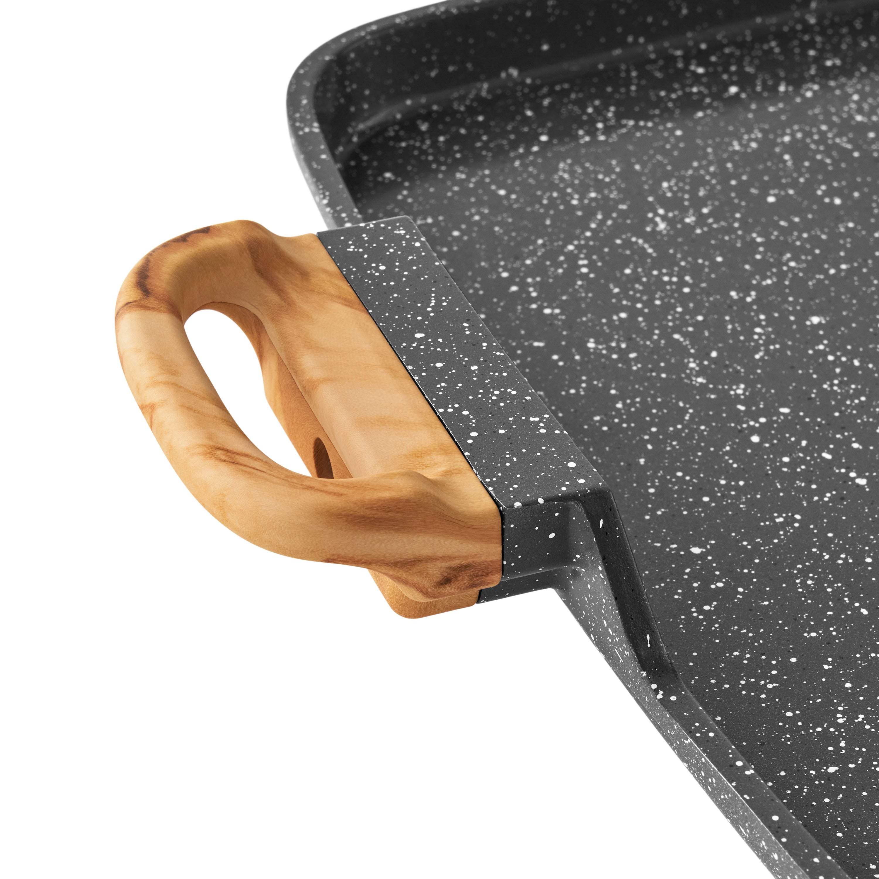PioneerHome™ Prairie Signature Cast Aluminum Double Griddle, Charcoal Speckle - PioneerHome™