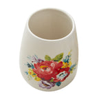 PioneerHome™ Sweet Rose 7-Piece Stoneware Stemless Wine Glasses Set with Chiller - PioneerHome™