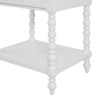 PioneerHome™ Harper Spindle Nightstand with USB Charging Ports, Adults and Teens, White Finish - PioneerHome™