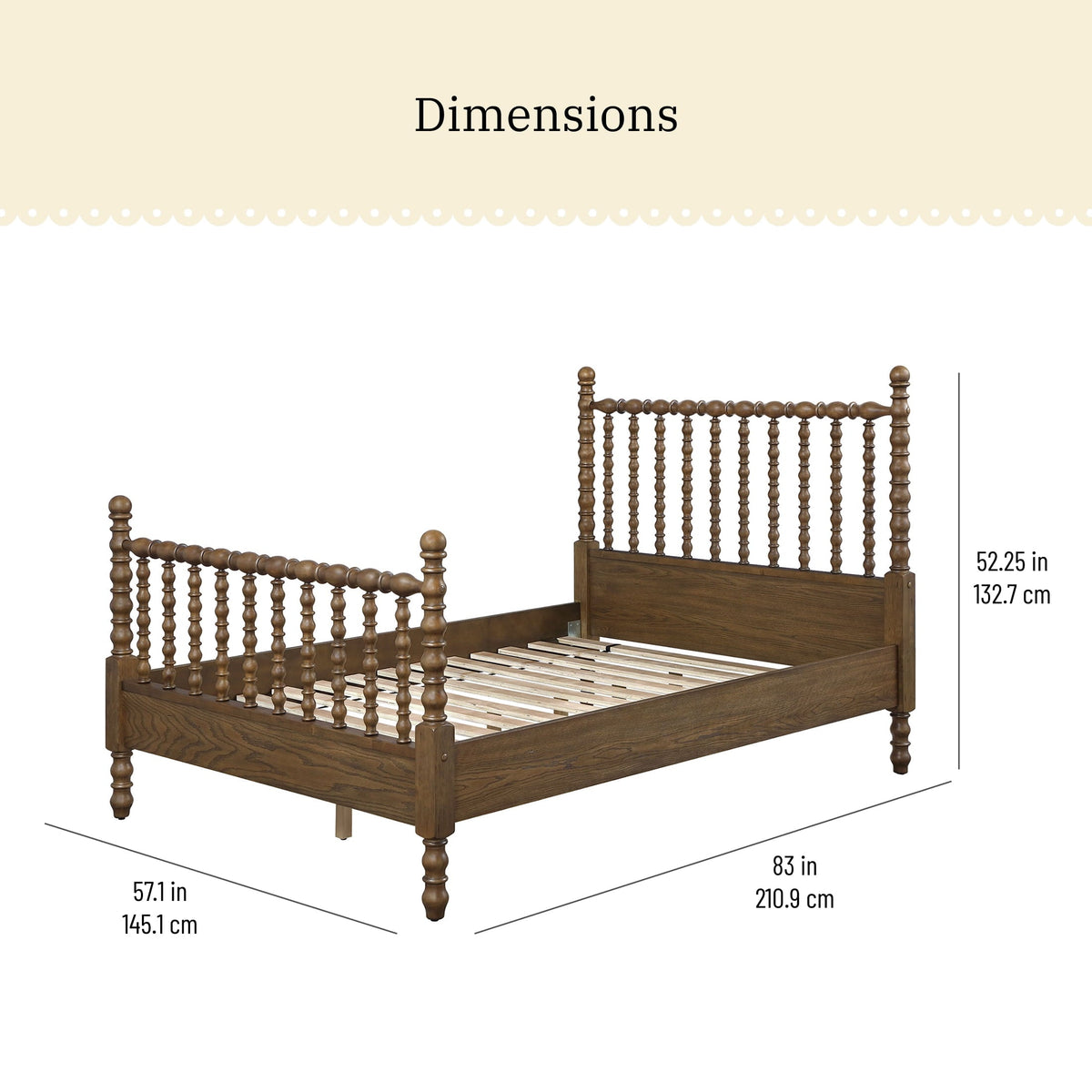 PioneerHome™ Harper Spindle Bed, Full, Homestead Brown - PioneerHome™