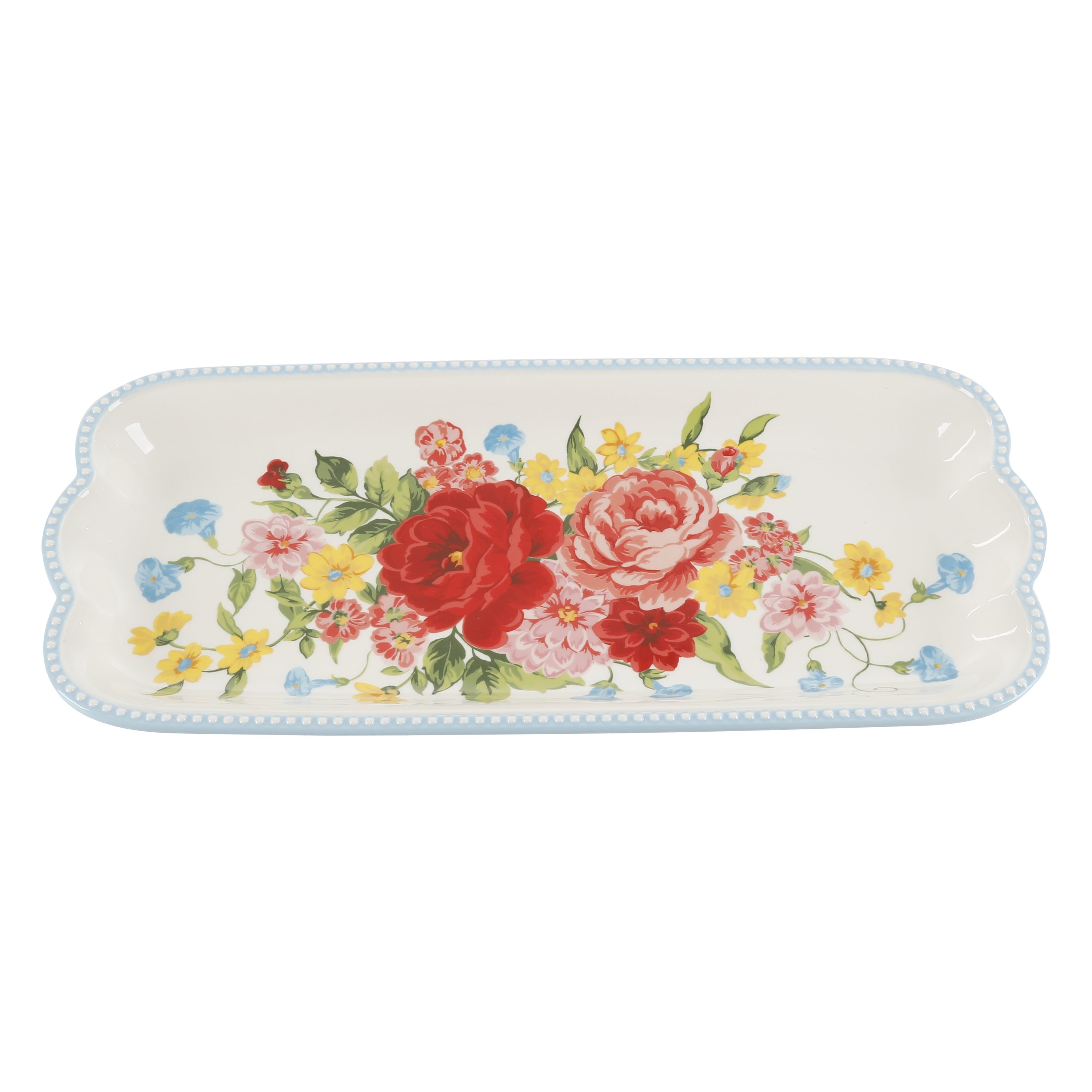 PioneerHome™ Floral Medley 3-Piece Ceramic Serving Platter Set - PioneerHome™
