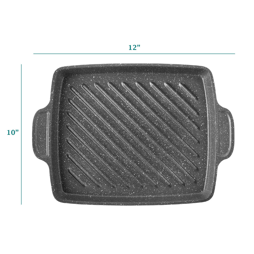 PioneerHome™ Prairie Signature 10x12 inch Cast Aluminum Nonstick Cowboy Steak Pan with Speckled Design - PioneerHome™