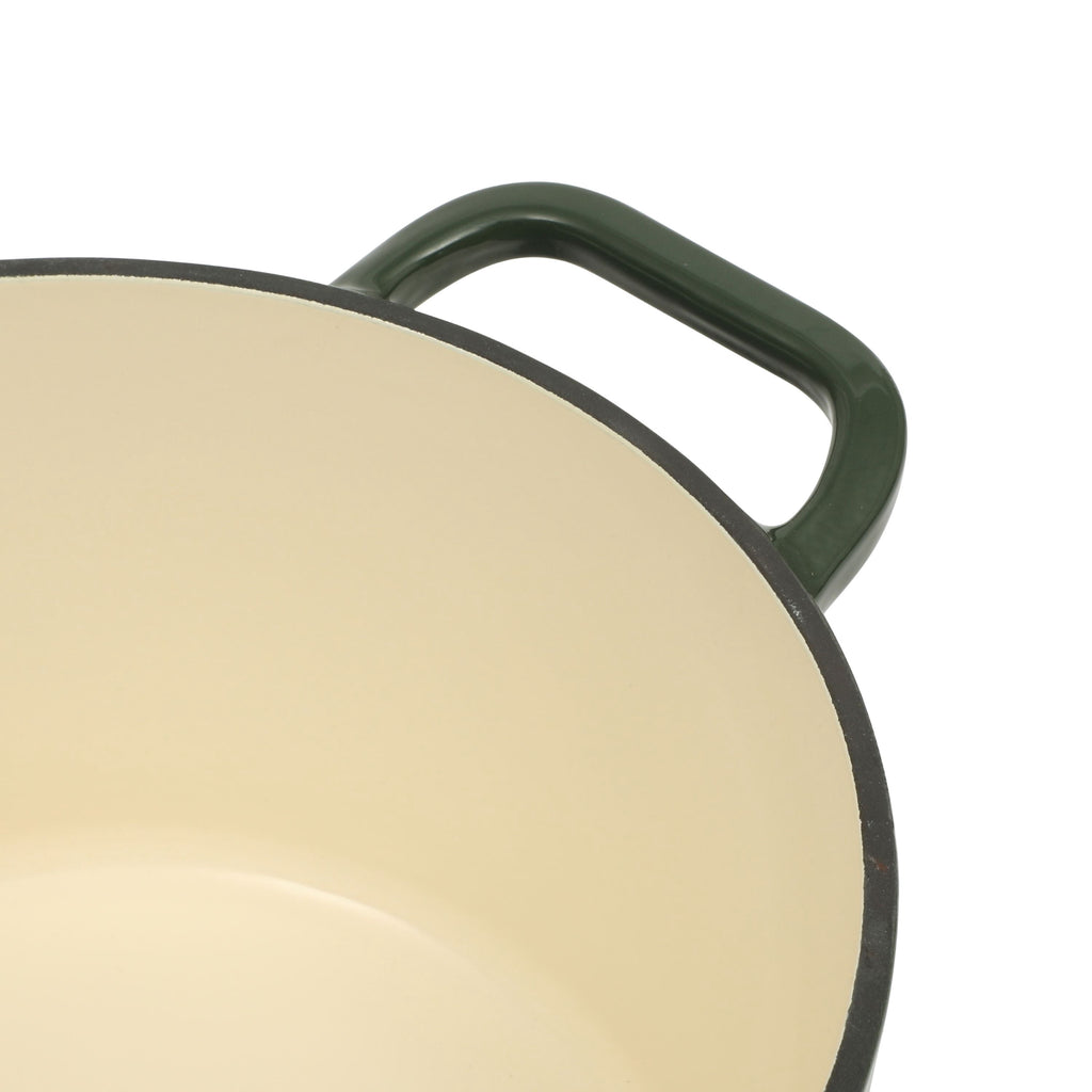 PioneerHome™ 5-Quart Enamel Cast Iron Dutch Oven with Lid, Dark Green - Rustic Home - PioneerHome™