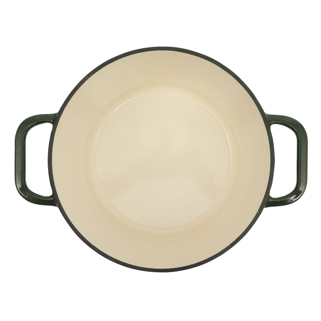 PioneerHome™ 5-Quart Enamel Cast Iron Dutch Oven with Lid, Dark Green - Rustic Home - PioneerHome™