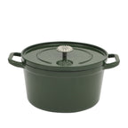 PioneerHome™ 5-Quart Enamel Cast Iron Dutch Oven with Lid, Dark Green - Rustic Home - PioneerHome™